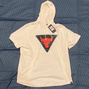 Under Armour Project Rock Cream Short Sleeve Hoodie